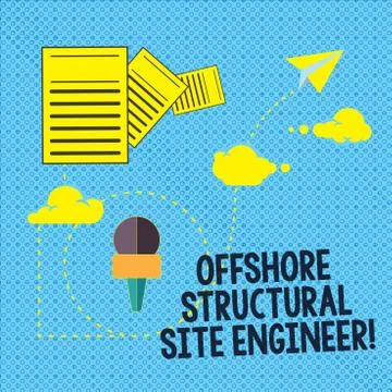 Text sign showing Offshore Structural Site Engineer. Conceptual photo Oil and Stock Illustration
