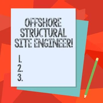 Text sign showing Offshore Structural Site Engineer. Conceptual photo Oil and Stock Illustration
