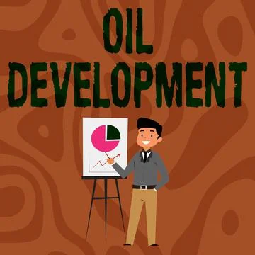 Text sign showing Oil Development. Conceptual photo act or process of exploring Stock Illustration