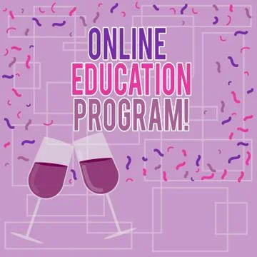 Text sign showing Online Education Program. Conceptual photo Distance learning Stock Illustration