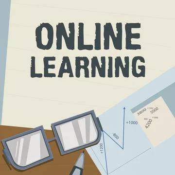 Text sign showing Online Learning. Internet Concept educational tool based on 스톡 일러스트