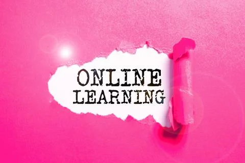 Text sign showing Online Learning. Conceptual photo educational tool based on Stock Photos