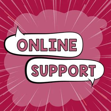 Text sign showing Online Support. Business showcase range of services which Stock Illustration