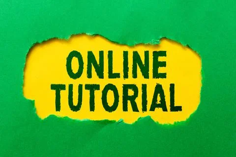Text sign showing Online Tutorial. Internet Concept process of tutoring in an Foto stock