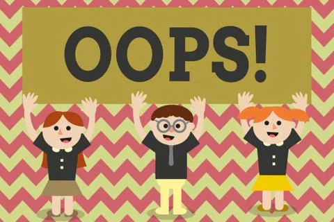 Text sign showing Oops. Conceptual photo used to show recognition of mistake  Stockillustratie