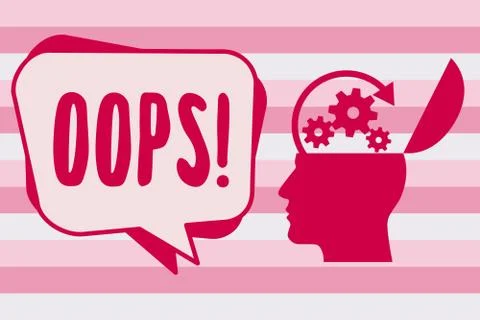 Text sign showing Oops. Conceptual photo used to show recognition of mistake or Stockillustratie