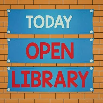 Text sign showing Open Library. Conceptual photo online access to many public Stock Illustration