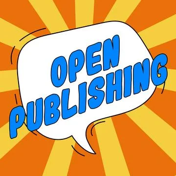 Text sign showing Open Publishing. Word Written on online access to many public Stock Illustration
