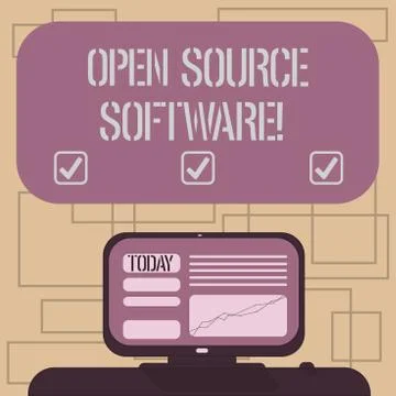 Text sign showing Open Source Software. Conceptual photo software with source Stock Illustration