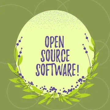 Text sign showing Open Source Software. Conceptual photo software with source Illustrazione stock
