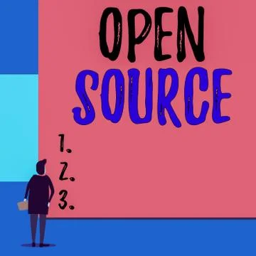Text sign showing Open Source. Conceptual photo denoting software which original Stock Illustration