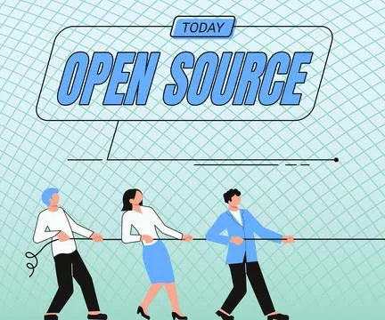 Text sign showing Open Source. Business approach denoting software which Stock Illustration