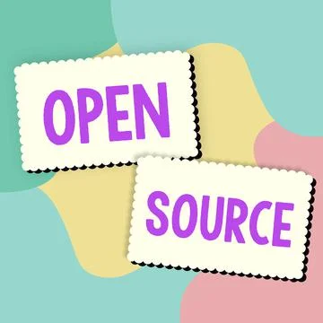 Text sign showing Open Source. Concept meaning contains the source code that can Stock Illustration
