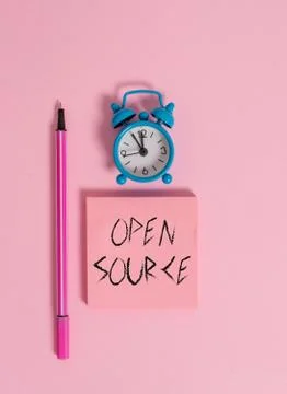 Text sign showing Open Source. Conceptual photo denoting software which original Stockfoto's