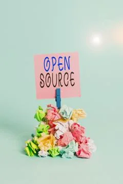 Text sign showing Open Source. Conceptual photo denoting software which original Stockfoto's