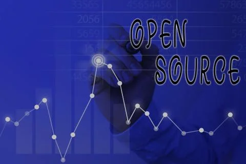 Text sign showing Open Source. Conceptual photo denoting software which original Stockfoto's