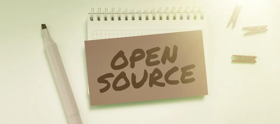 Text sign showing Open Source. Business idea denoting software which original 写真素材