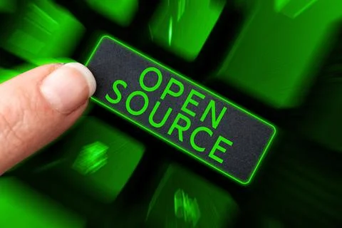 Text sign showing Open Source. Business overview denoting software which Stockfoto's