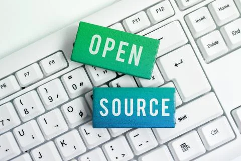 Text sign showing Open Source. Word Written on denoting software which original Photos