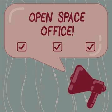 Text sign showing Open Space Office. Conceptual photo minimizes use of small Stock Illustration