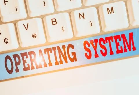 Text sign showing Operating System. Conceptual photo software that supports a Stock Photos