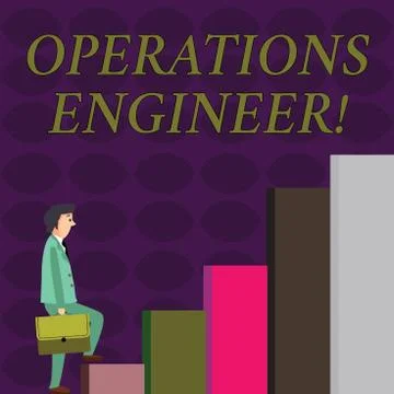 Text sign showing Operations Engineer. Conceptual photo analyze and design Illustrazione stock