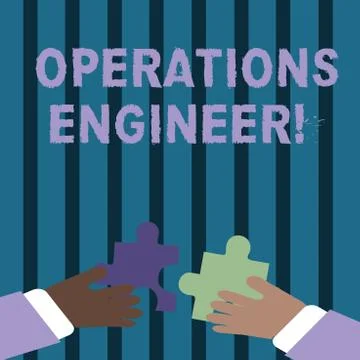 Text sign showing Operations Engineer. Conceptual photo analyze and design Illustrazione stock