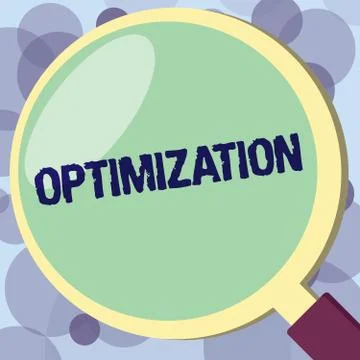 Text sign showing Optimization. Conceptual photo Making the best or most Stock Illustration