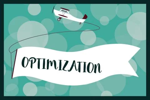 Text sign showing Optimization. Conceptual photo Making the best or most Illustrazione stock