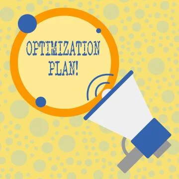 Text sign showing Optimization Plan. Conceptual photo Finding an alternative Stockillustratie
