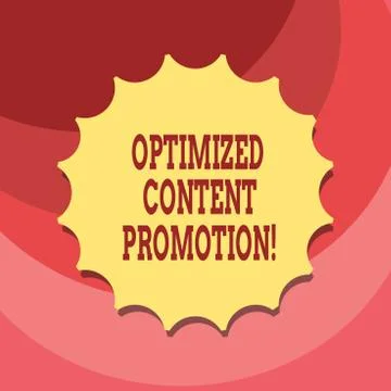 Text sign showing Optimized Content Promotion. Conceptual photo making website Stock Illustration