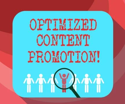 Text sign showing Optimized Content Promotion. Conceptual photo making website Illustrazione stock