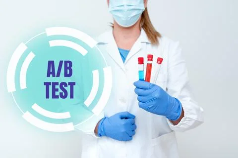 Text sign showing A Or B Test. Business showcase test to determine consumers Foto stock