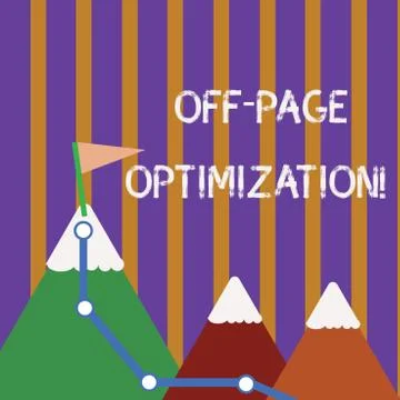 Text sign showing Off Page Optimization. Conceptual photo set of techniques to Stock Illustration