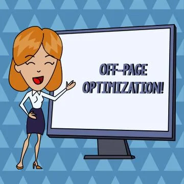 Text sign showing Off Page Optimization. Conceptual photo Website External Stock Illustration