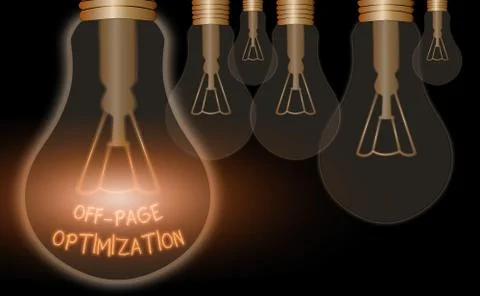 Text sign showing Off Page Optimization. Conceptual photo Website External 스톡 일러스트