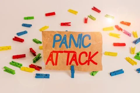 Text sign showing Panic Attack. Conceptual photo sudden periods of intense fear Stock Photos