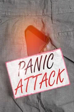 Text sign showing Panic Attack. Conceptual photo sudden periods of intense fear Stock Photos