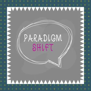 Text sign showing Paradigm Shift. Conceptual photo fundamental change in イラスト素材