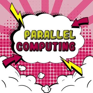 Text sign showing Parallel Computing. Business approach simultaneous calculation Ilustração Stock