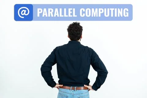 Text sign showing Parallel Computing. Conceptual photo simultaneous calculation 스톡 사진