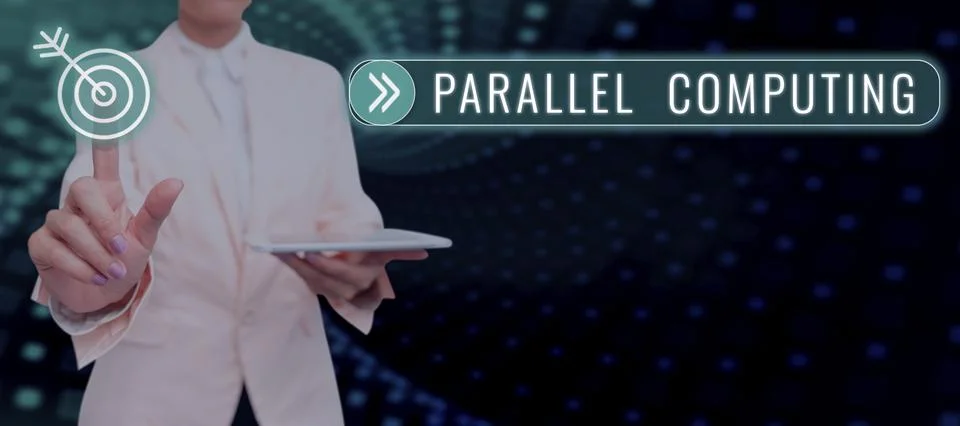 Text sign showing Parallel Computing. Business overview simultaneous calculation 库存照片