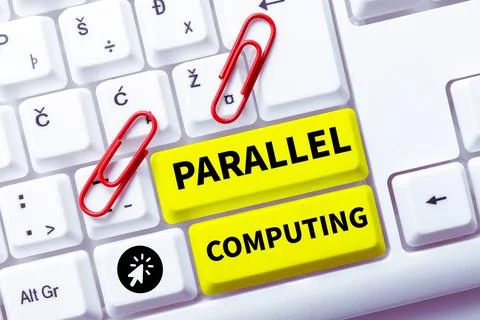 Text sign showing Parallel Computing. Business approach simultaneous calculation 库存照片