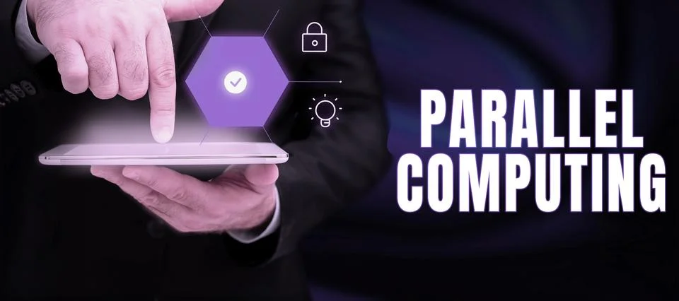 Text sign showing Parallel Computing. Business idea simultaneous calculation by Stockfoto's