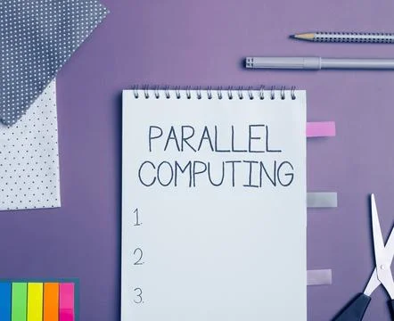 Text sign showing Parallel Computing. Word for simultaneous calculation by means 库存照片