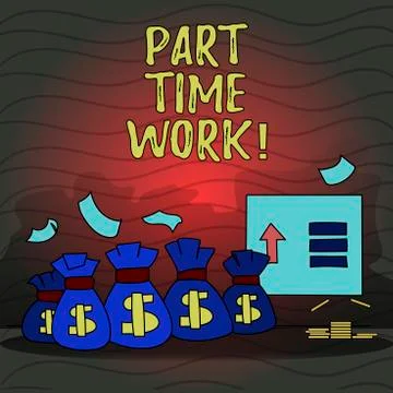 Text sign showing Part Time Work. Conceptual photo A job that is not Stock Illustration