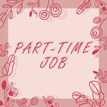 Text sign showing Part Time Job. Word Written on Weekender Freelance Casual OJT Illustrazione stock