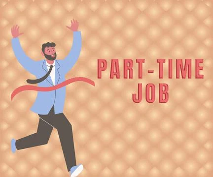 Text sign showing Part Time Job. Word for Weekender Freelance Casual OJT Stock Illustration