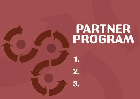 Text sign showing Partner Program. Business showcase business strategy vendors Stock Illustration