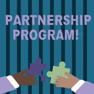 Text sign showing Partnership Program. Conceptual photo selling the vendor s is Ilustración de archivo